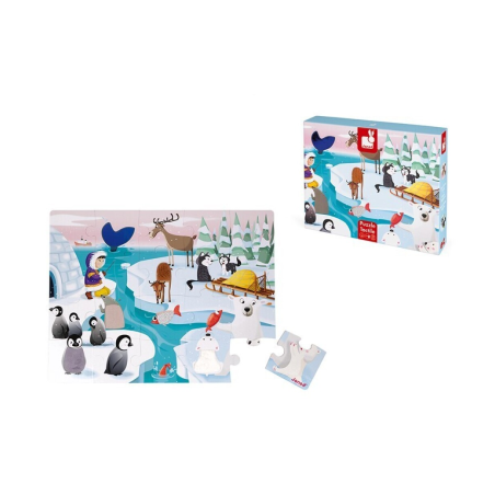 PUZZLE TÁCTIL LA VIDA EN LA BANQUISA 20 PIEZAS