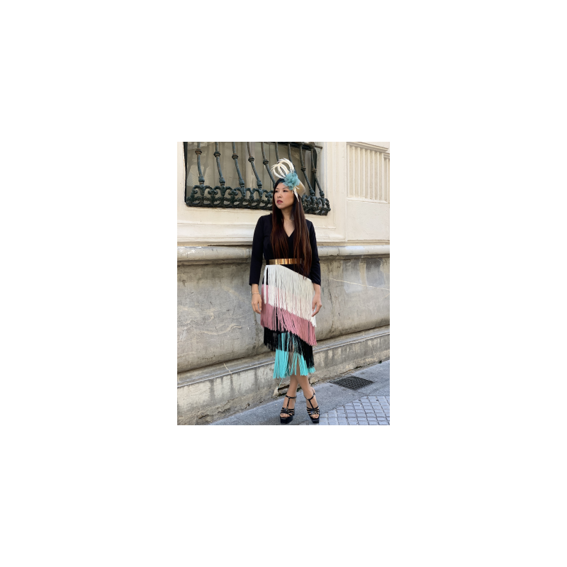 Vestido Flecos Multicolor-998
