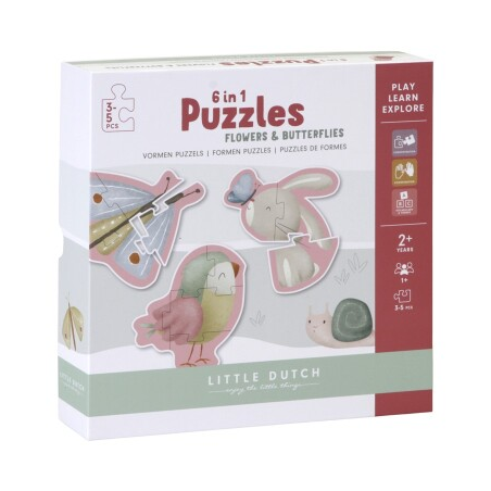 PUZZLE 6 EN 1 FLORES & MARIPOSAS LITT FSC