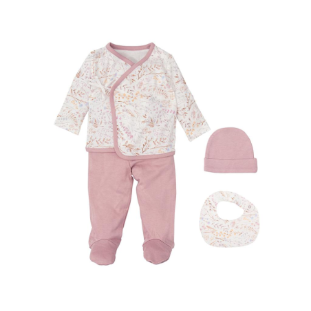 SET NACIMIENTO 4P (JUBON, POLAINA, GORRITO Y BANDANA) NIZA