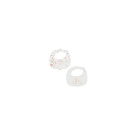 SET 2 BABEROS 19X19 COTAGE BLANCO/ROSA