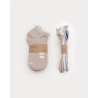 CALCETINES RESPETUOSOS TOBILLEROS MINI BROWN/WHITE/GREEN