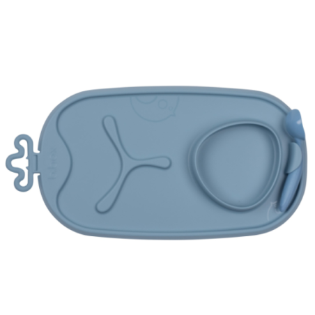 BANDEJA DE SILICONA ROLL+GO CON CUCHARA B.BOX OCEAN