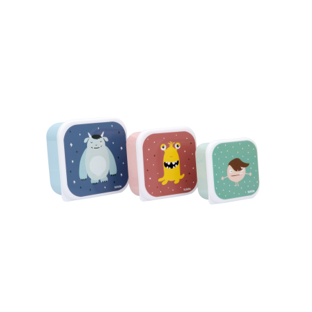 3 CAJAS ALMUERZO LITTLE MONSTERS