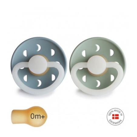 PACK 2 CHUPETES NIGHT LATEX MOON PHASE ST.BLUE/SAGE 0+