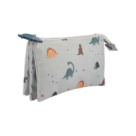 ESTUCHE CON 3 COMPARTIMENTOS DINOS WORLD