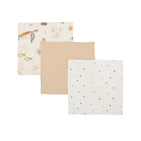 TOALLITA BEBÉ 3 UNID. 30X30 OCEAN BEIGE