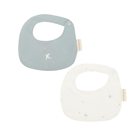 SET 2 BABEROS 19X19 SPRING AZUL GRISACE