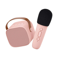KARAOKE ALTAVOZ CON MICRÓFONO - ROSA PASTEL