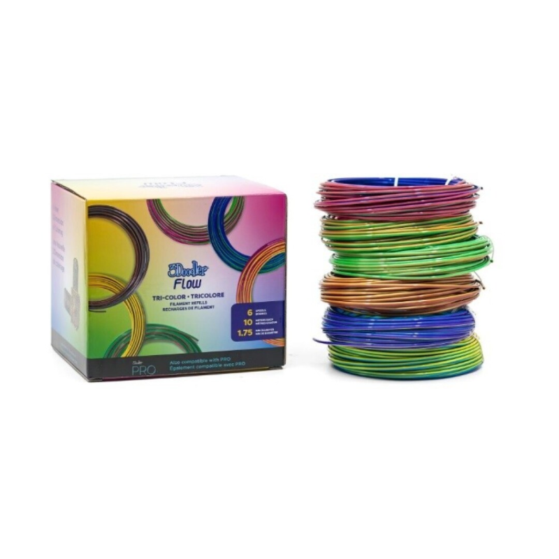 3 DOODLER FLOW RECAMBIOS DE FILAMENTOS TRICOLORES